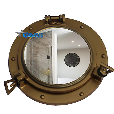 #ad Antique Brass Porthole Mirror Wall Decor Living Room Bedroom Best Gift 9 inch SF $61.75