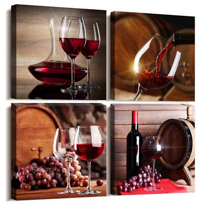 #ad Canvas Wall Art For Kitchen Dining Room Wall Decor Wine Glass Wall Painting S... $47.64