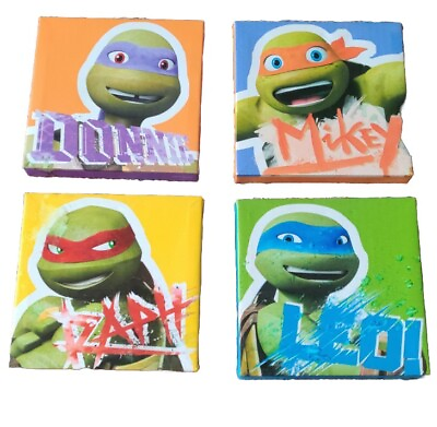 #ad Wall Art Teenage Mutant Ninja Turtles 4 Canvas Plaques 6 5 8X 6 5 8 $25.00