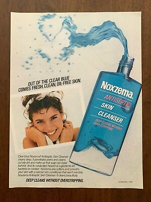 #ad 1984 Noxzema Skin Cleanser Vintage Print Ad Poster Bath and Body Pop Decor $16.99