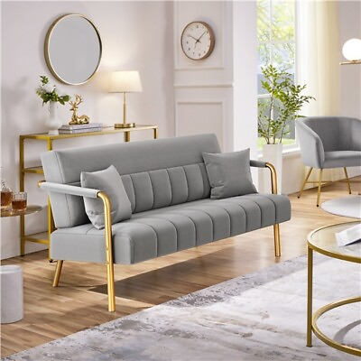 #ad #ad 2 Seater Velvet Sofa Modern Small Loveseat Couch for Bedroom Living Room Studio $139.99