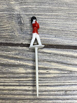 #ad Vintage Cake Cupcake Decor Pick Marching Band Flute Player Red Coat 3” $12.50