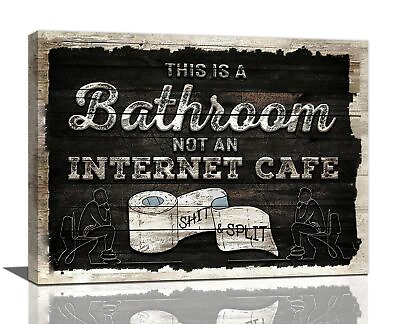 #ad Bathroom Decor Wall Art Bathroom Signs Funny Bathroom Pictures For Wall Rusti... $23.88
