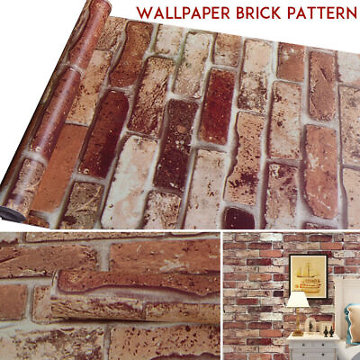 #ad 32FT 3D Wallpaper Brick Pattern Self adhesive Roll Stone Stickers Décor for Home $12.34