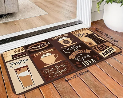 #ad Coffee Theme Cushioned Kitchen Anti Fatigue Rug Mat 31.5quot; X 19.5quot; $8.98