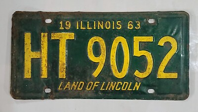 #ad #ad 1963 Vintage ILLINOIS License Plate HT 9052 🔥 FREE SHIPPING 🔥 $14.99