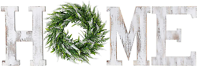 #ad Home Letters with Wreath Farmhouse Decor for the Home Clearance Wood Letters Dec $58.95