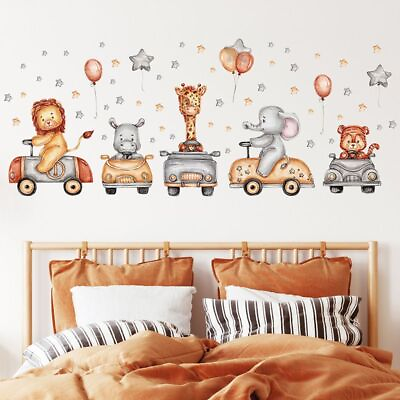 #ad Animals Car Wall Stickers Boys Girl Baby Room Nursery Decoration Wallpaper Vinyl $16.53