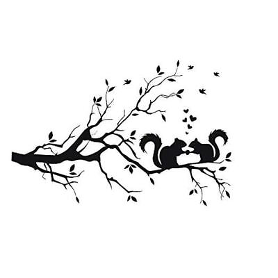 #ad #ad Family Tree Wall Decor Decals Branches Stickers Nursery Leaves DIY Squirrel $11.96