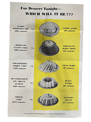#ad 1920s Knox Gelatin Dessert Ad Poster Retro Kitchen Wall Art VTG Gelatine Molds $27.12