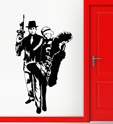#ad Wall Stickers Vinyl Decal Mafia Gangster American Style Gun Weapon ig1766 $69.99