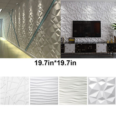 #ad #ad 3D PVC Wall Panels Diamond Design Waterproof Wallpaper Ceiling Decor 19.7x19.7in $108.99