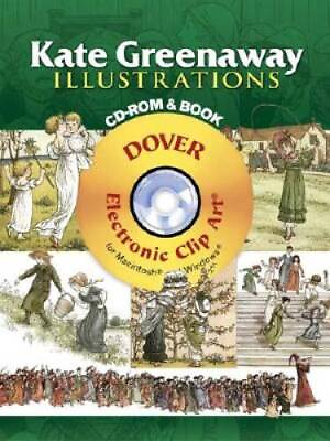 #ad Kate Greenaway Illustrations CD ROM and Book Dover Electronic Clip Art GOOD $9.74