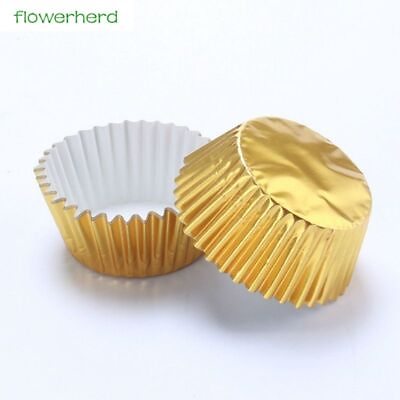 #ad Golden Paper Cupcake Cases 100pcs lot Liners Muffin Case Cups Kitchen Bake Tool $18.88