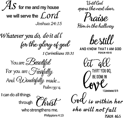 #ad Bible Verse Wall Decals Inspirational Wall Decals Quotes Christian Scripture Rel $8.99
