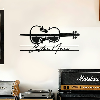 #ad Custom Violin Metal Wall Art Custom Metal Sign Home Decor Wall Decor Family Gift $119.99