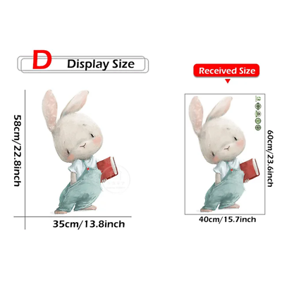 #ad Cartoon Rabbit Wall Stickers for Kids Room Baby Room Wall Decals Nursery Room Be $30.09