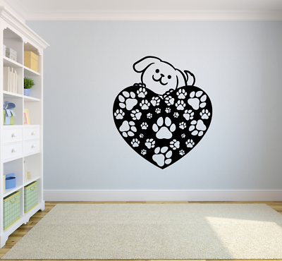 #ad Cute Dog Hearts Dogs Animals Animal Wall Art Stickers for Kids Home Room Decals $12.50