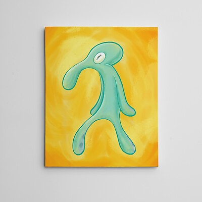 #ad 11X14quot; Gallery Art Canvas: Bold And Brash Framed Painting Squidward Spongebob $19.90