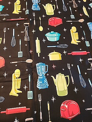 #ad Retro Kitchen Appliances Fabric By Fabric Traditions $12.99 Per 1 2 Yd. $12.99