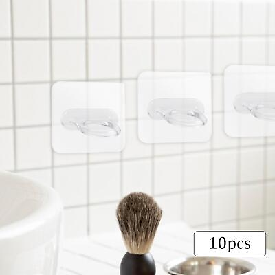 #ad 10 Pieces Sticky Hooks Heavy Duty Wall Hangers for Wall Bedrooms Bathroom $7.02