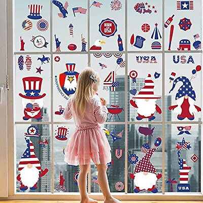 #ad #ad Wall Clings Independence Day Wall Decorations Window Stickers Patriotic Flag $17.54