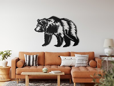 #ad #ad Metal Wall Art Metal Bear Decor Bear Wall Art Home Living Room Decoration $149.90