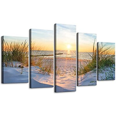 #ad Canvas Wall Art For Living Room Large Size Wall Decor For Bedrooms Beach Gras... $47.87