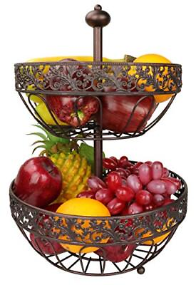 #ad 2 Tier Fruit Basket Fruit Bowl Multipurpose Kitchen And Living Room Storage Frui $38.52