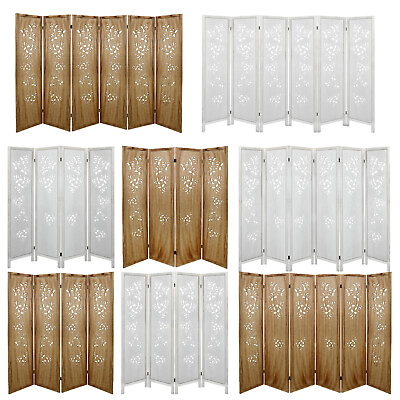 Wood Room Dividers 4amp;6 Panel Cutout Screen Privacy Folding Wall Room Separation $94.99