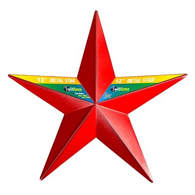 #ad 1 Piece 12 Inch Metal Star Barn Star for Home Decoration Hanging Wall Decor fo $20.98