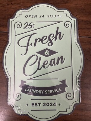 #ad #ad 🔥 Laundry Room Decor 25¢ Fresh amp; Clean Sign Laundry Room Aluminum Metal Sign $12.99