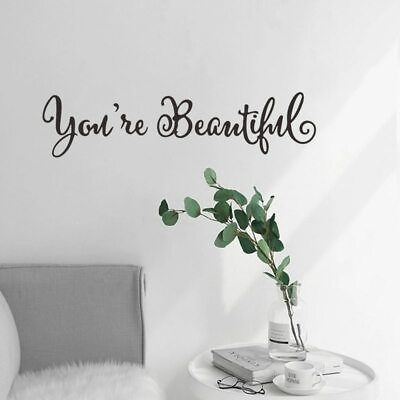 Bathroom Wall Stickers Art You#x27;re Beautiful Mirror Quote Decal Living Home Decor C $0.99