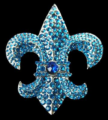 #ad Quebec Orleans Saints Lys Flower Fleur Lis Rhinestone Belt Buckle Buckles C $21.96