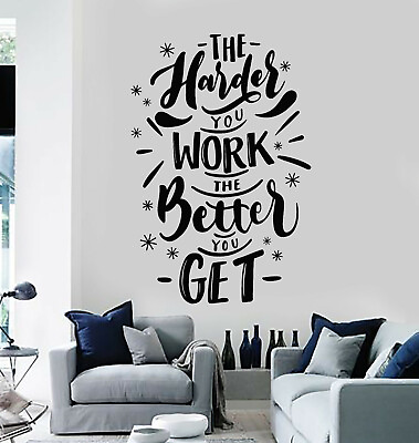 #ad Vinyl Wall Decal Motivation Work Phrase Quote Room Home Decor Stickers g2625 $69.99