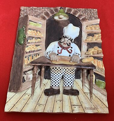 #ad Italian Chef 3D Wall Plaque Kitchen Decoration By Riggsbee $29.99