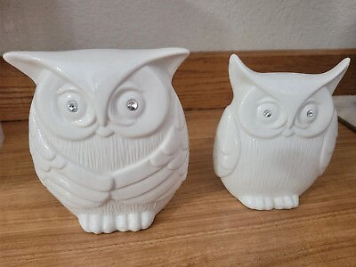 #ad #ad Two Simple White Owls Decor $12.99
