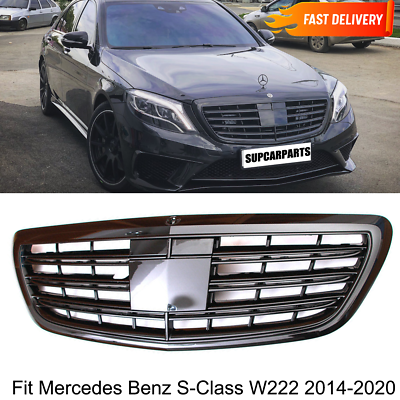 #ad For Mercedes S Class W222 Grill S65 S560 AMG Front Bumper Black Grille 2014 2020 $170.99
