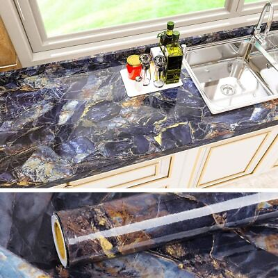 #ad Self Adhesive Marble Wallpaper PVC Waterproof Bathroom Table Kitchen Sticker $69.69