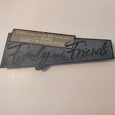 #ad 14quot; Metal Wall Art quot;Family and Friendsquot; hangs on wall $19.85