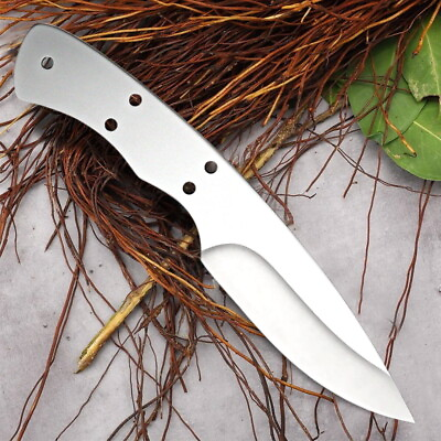 #ad Blank blade Stainless Steel DIY Custom Hunting Knife Fixed Blade Outdoor Tool $19.99