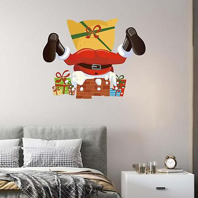 #ad Santa Wall Stickers Wall Decor for Xmas Party Decoration Living Room $6.26