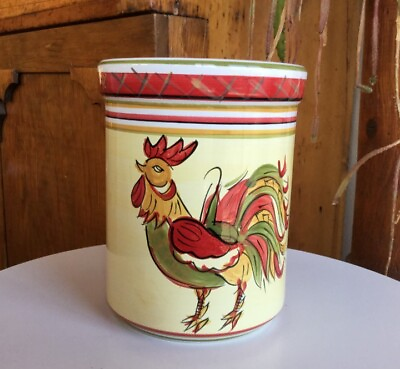 #ad Hand Painted Rafael Rooster HD Designs Utensil Holder Country French Cottage $26.75