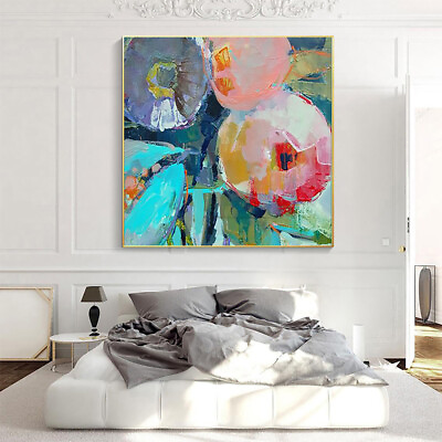 #ad #ad Abstract Knife Oil Painting Hand Painted Pink Wall Art Canvas Oil Painting $99.60