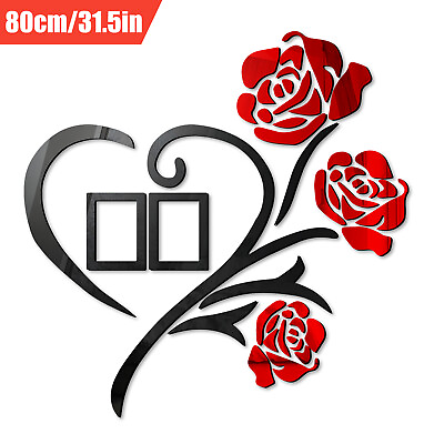 #ad 3D Mirror Wall Stickers Flowers Removable Art Mural DIY Decals Home Xmas Decor $20.48