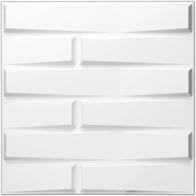 #ad Art3d Decorative 3D PVC Wall Panels 12 Pack White 19.7 x 19.7 in. $56.95