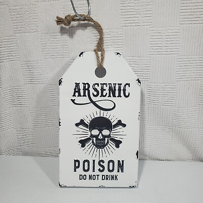 #ad Retro Kitchen Halloween Tin Sign Wall Art Decor quot;Arsenic Poison Do Not Drinkquot; $19.99