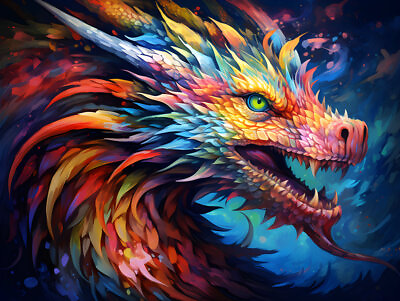 #ad Creative Majestic Dragon Canvas Art Home Decor Wall Art Prints Poster Painting $69.50