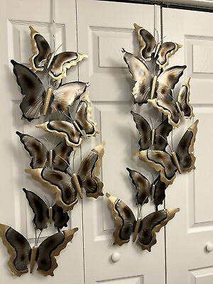 #ad #ad WALL ART BUTTERFLIES FLAME TREATED METAL WALL SCULPTURE $160.00