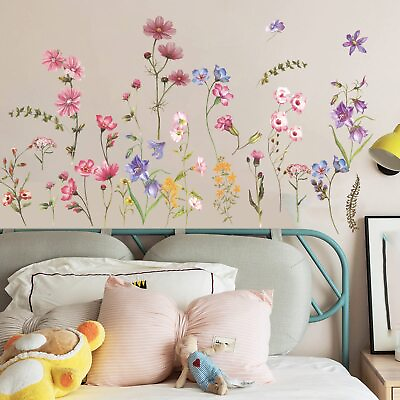 #ad Flowers Wall Decals for Girls Bedroom Children DIY Wall Art Stickers for Cl... $13.27